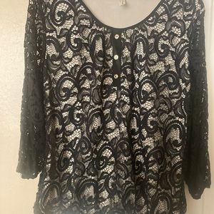 Black lace top XL.